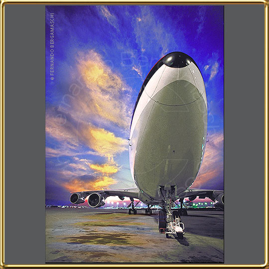 Montagem fotográfica avião Jumbo