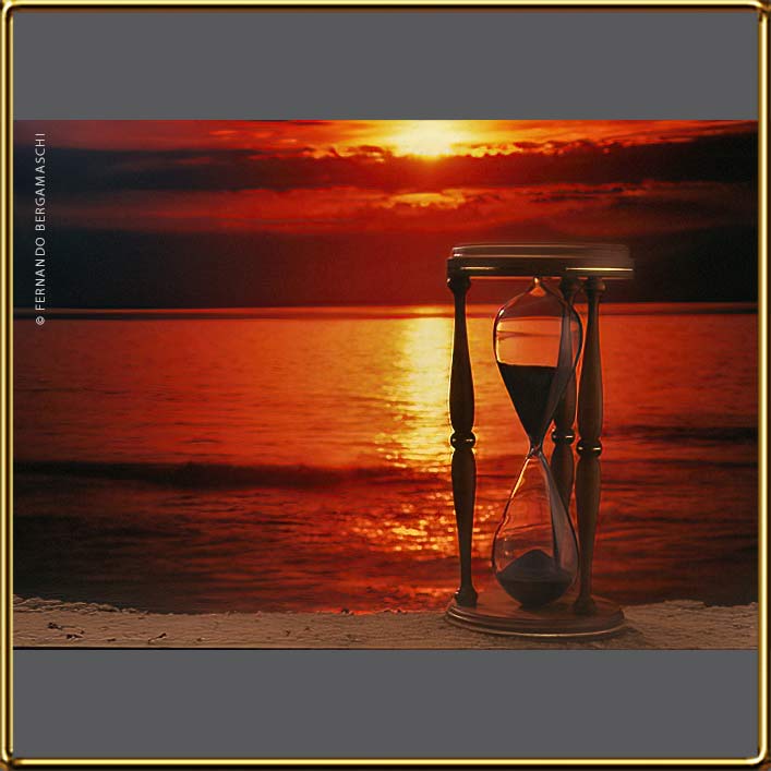 hourglass at sunset advertisement Pharma Lab