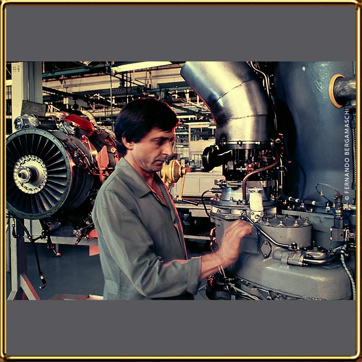 Technician inspecting, Rolls-Royce